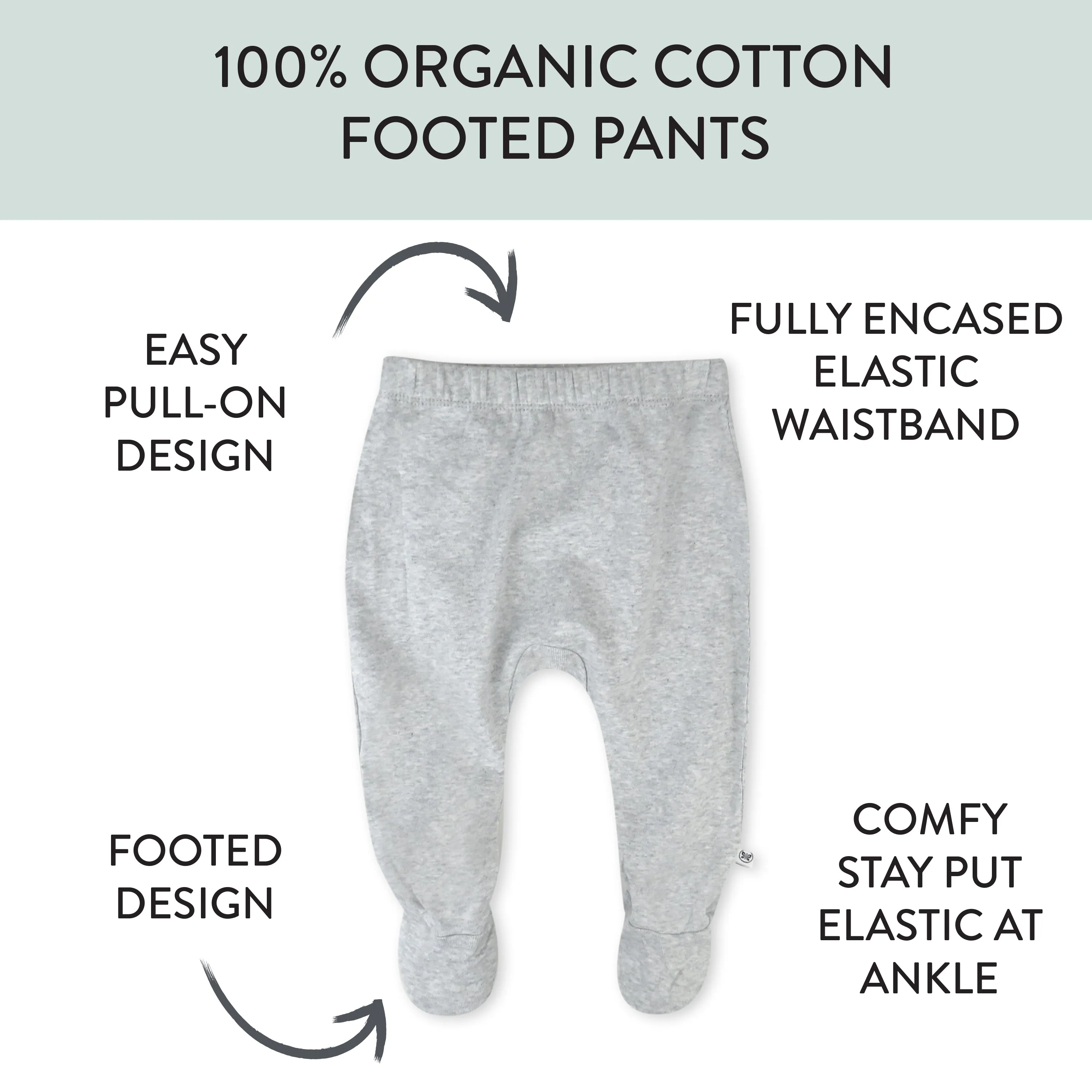 2-Pack Organic Cotton Footed Pants