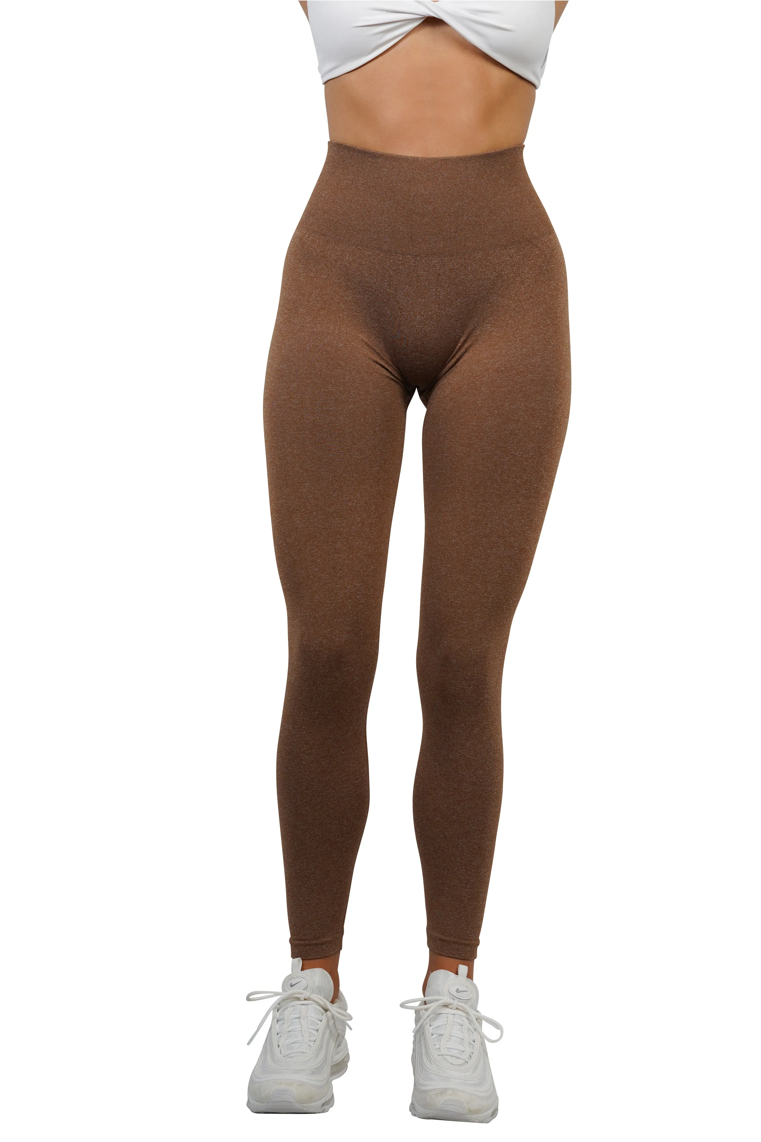 ACTIVE SEAMLESS LEGGINGS - BROWN