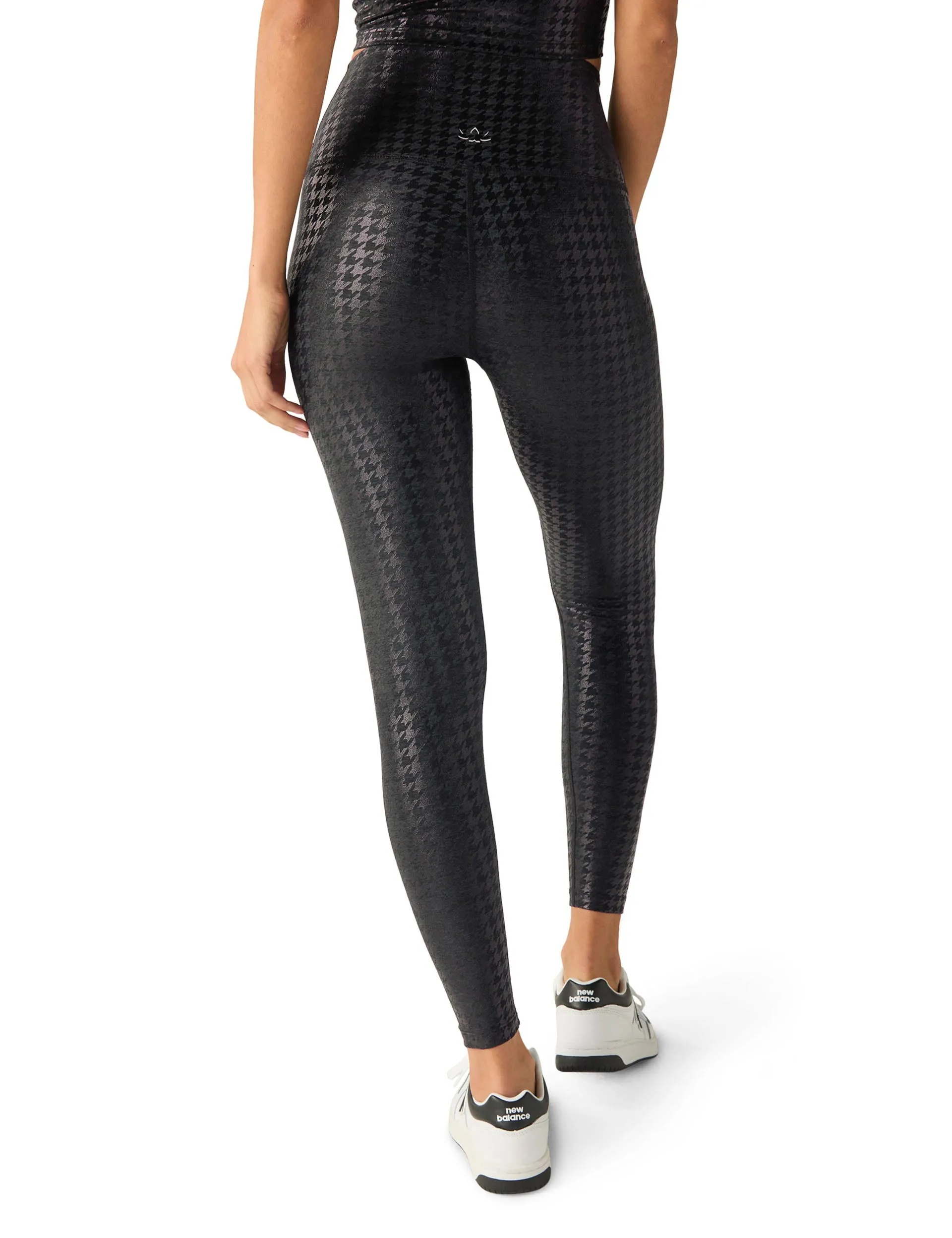 Caught In The Midi High Waisted Legging - Houndstooth Black