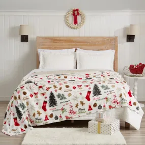 Christmas Printed Plush Throw Blanket