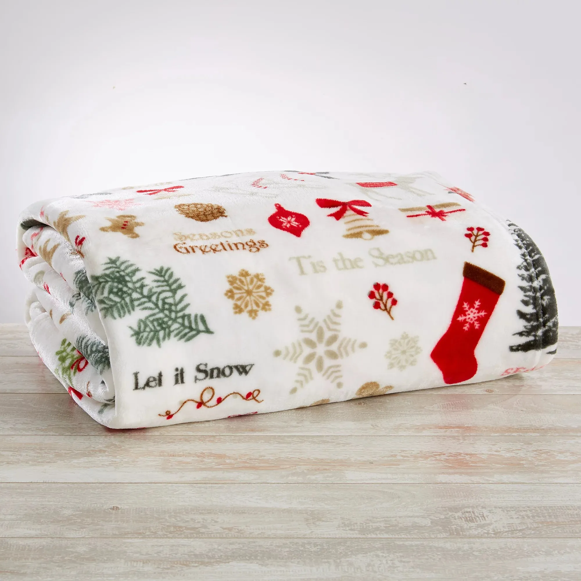 Christmas Printed Plush Throw Blanket