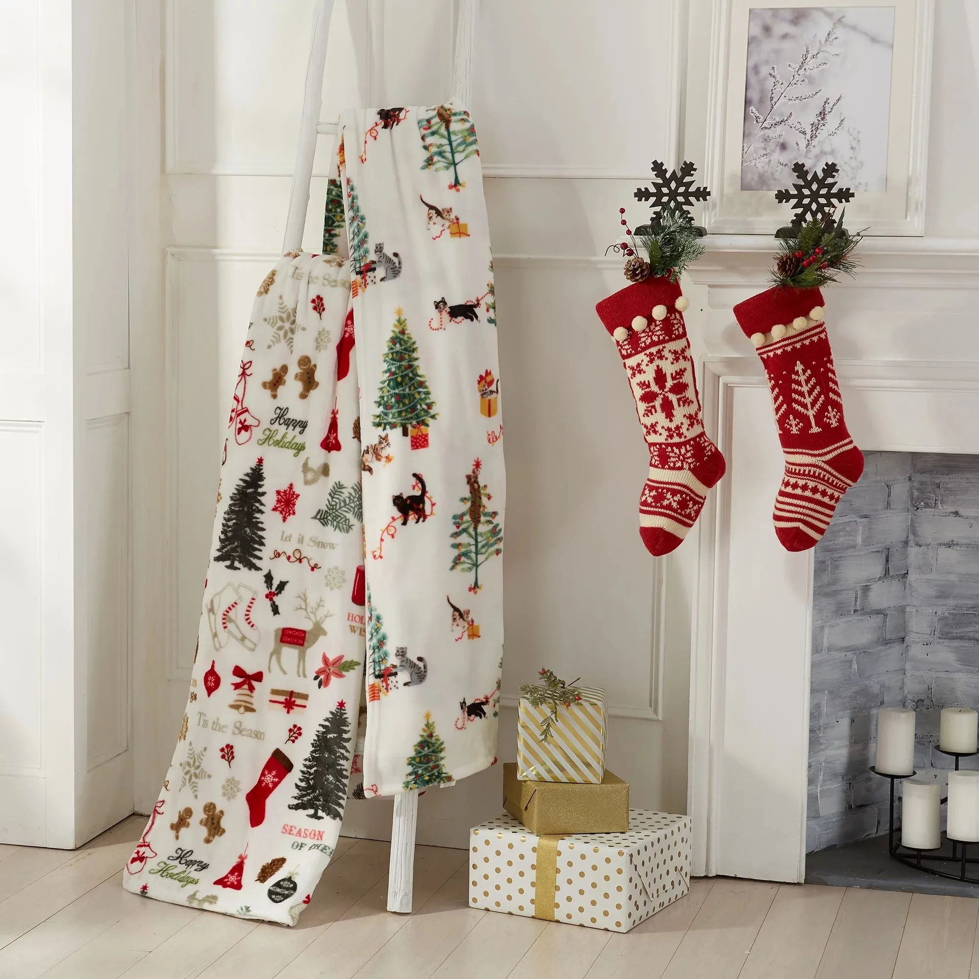 Christmas Printed Plush Throw Blanket