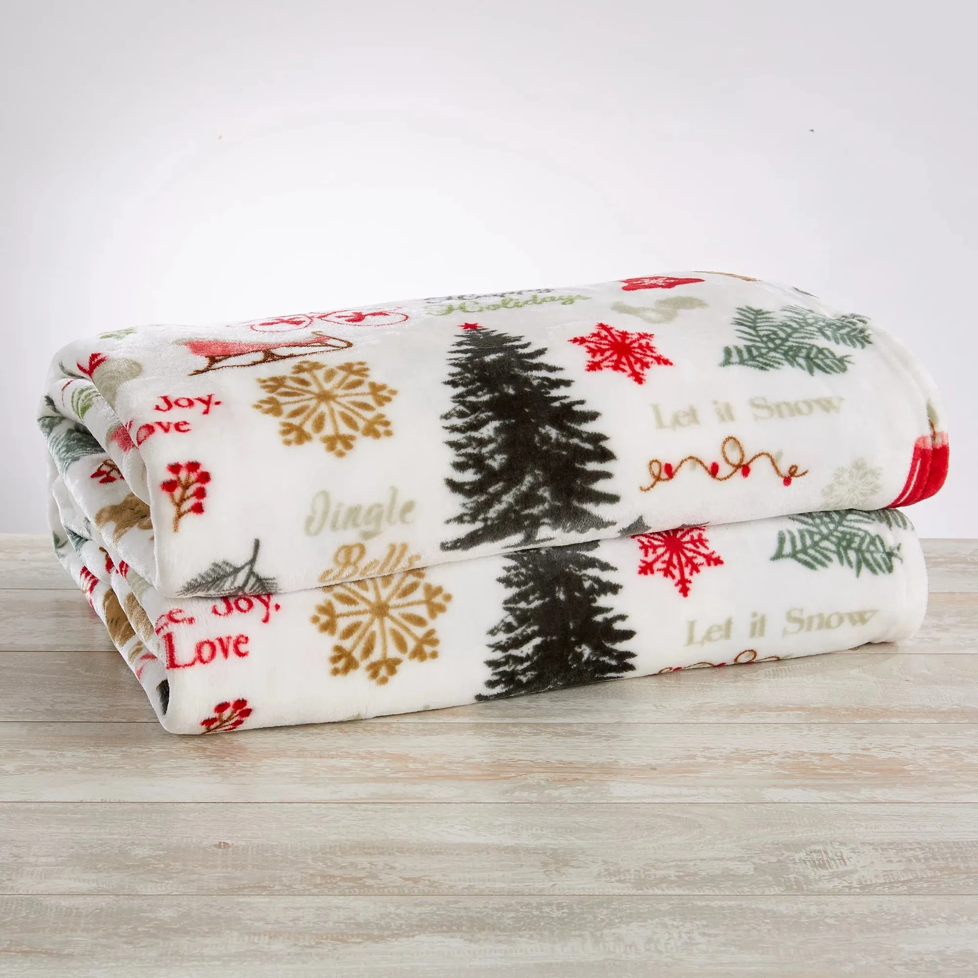 Christmas Printed Plush Throw Blanket