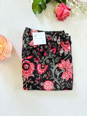 Cotton Pajama Pants Women - Fire Petals