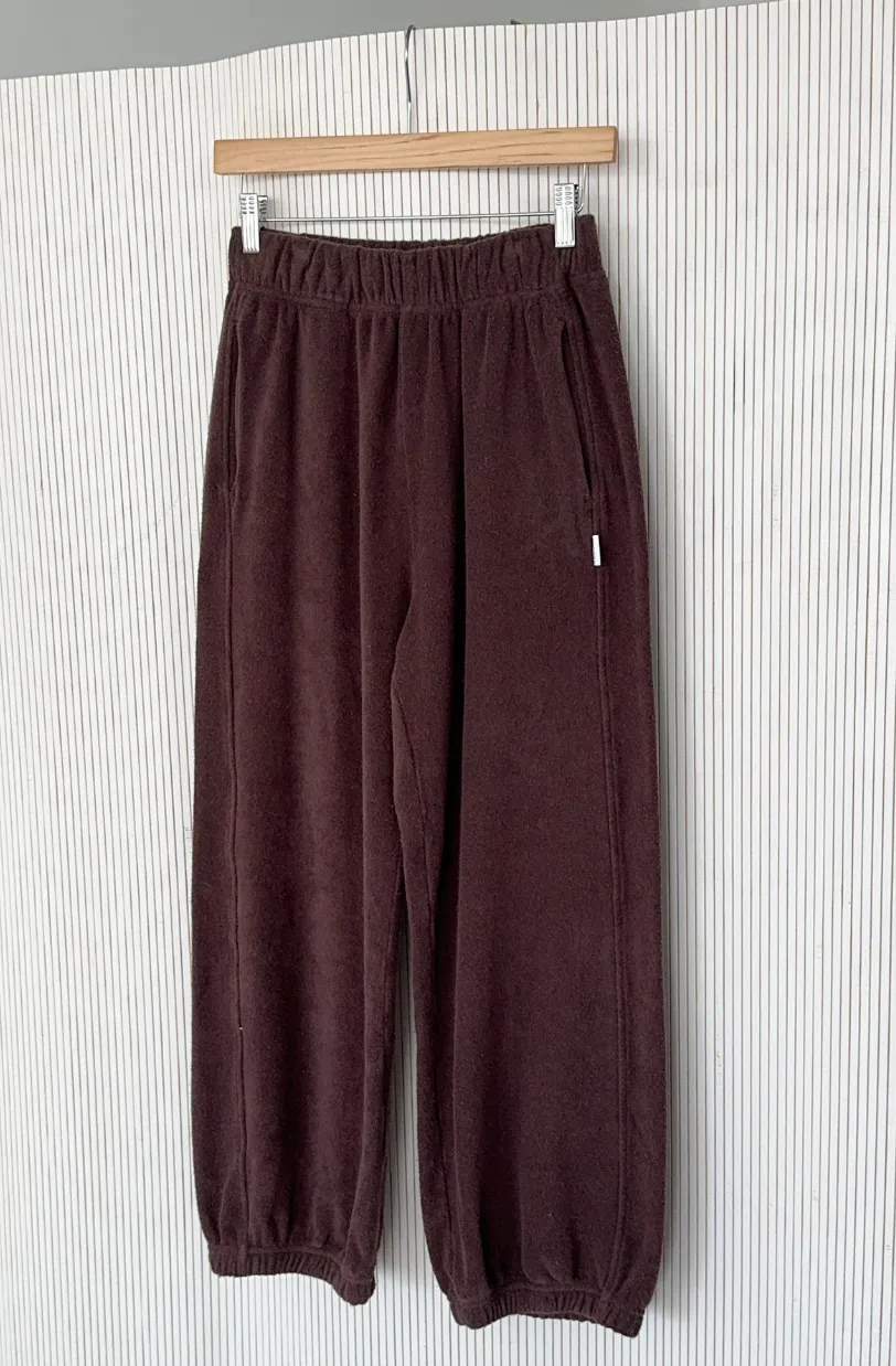 Cotton Terry Balloon Pants, Chocolate