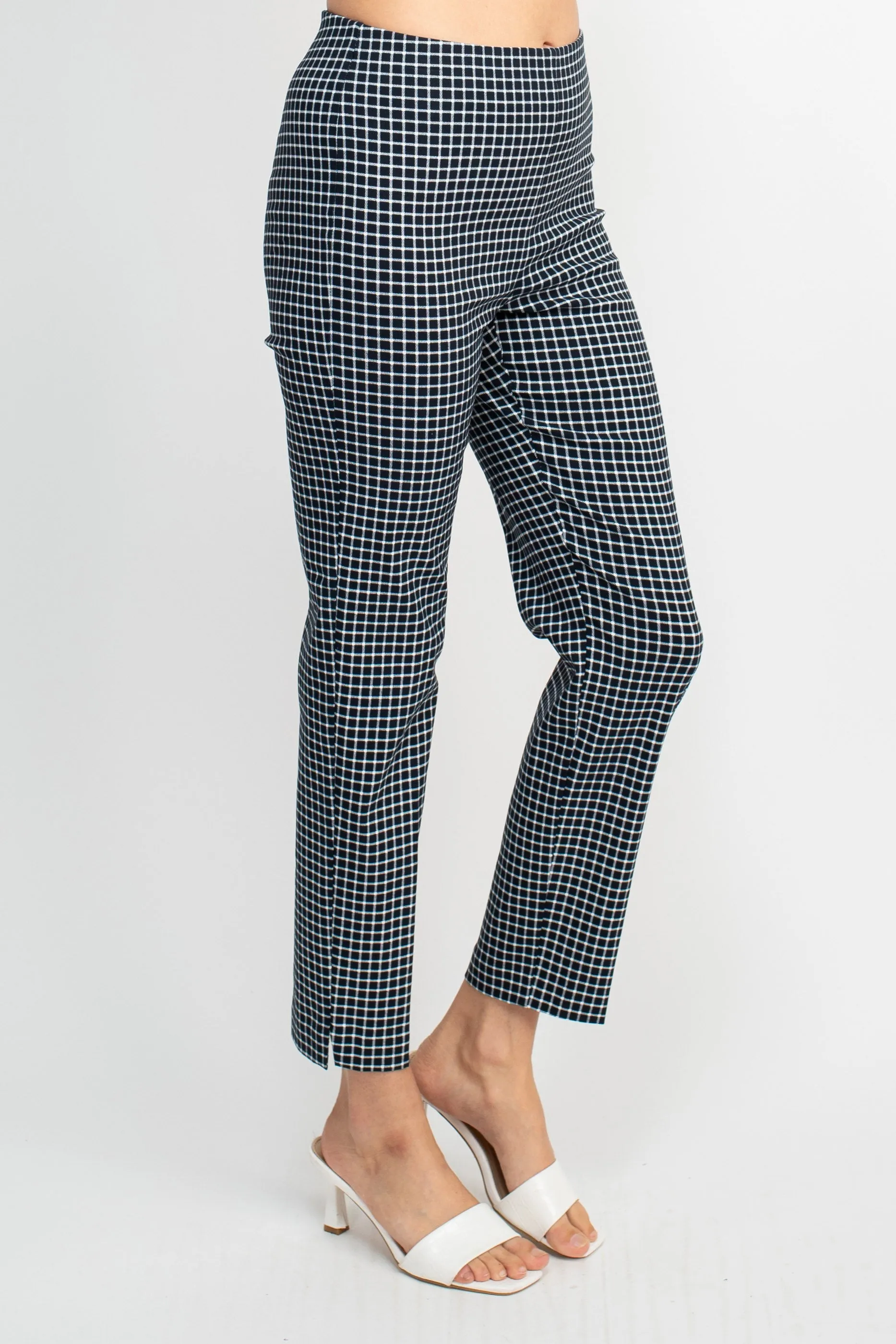 Counterparts Mid Waist Pull On Multi Print Pencil Cut Stretch Rayon Pants