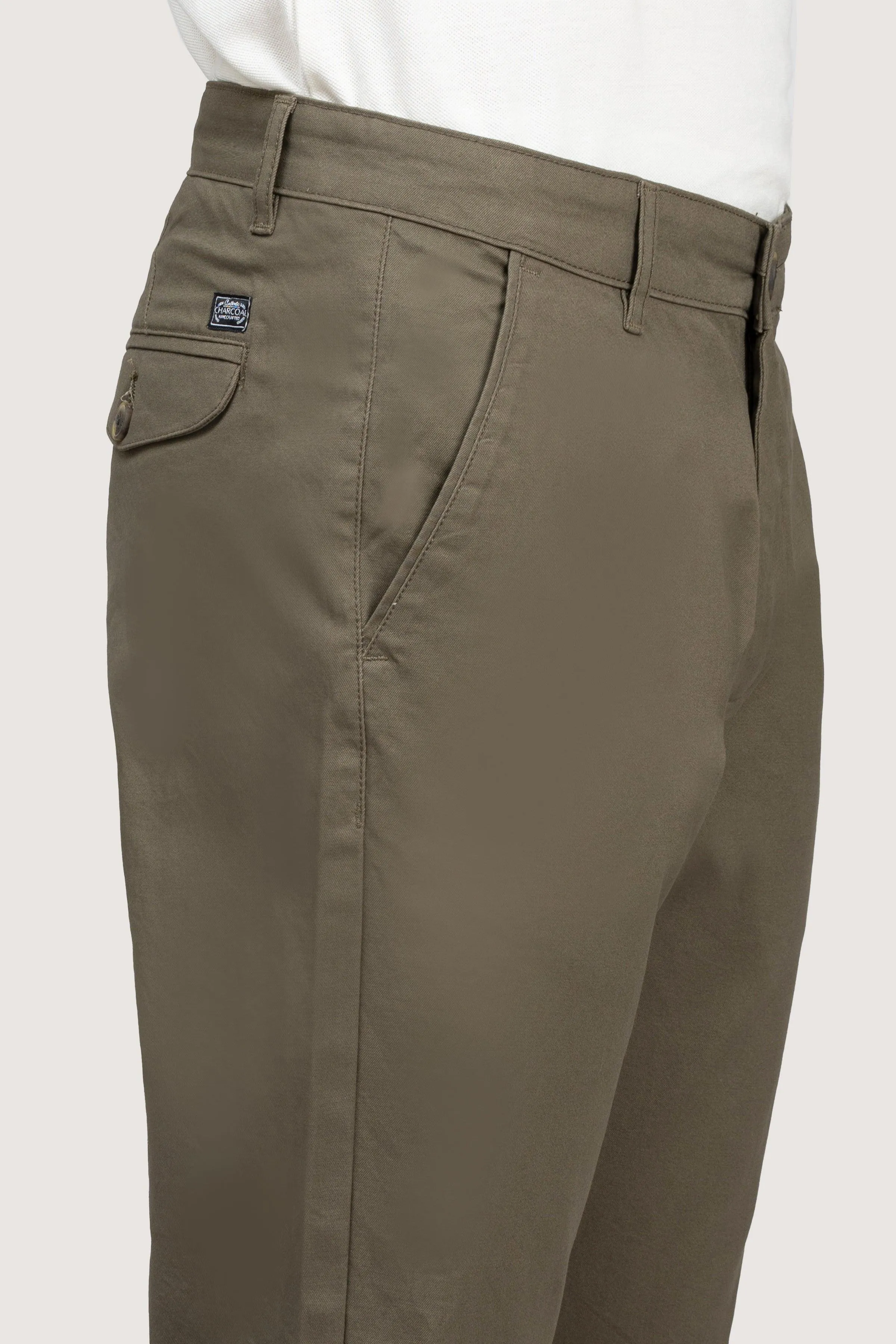 CROSS POCKET TWILL SLIMFIT DARK OLIVE PANT