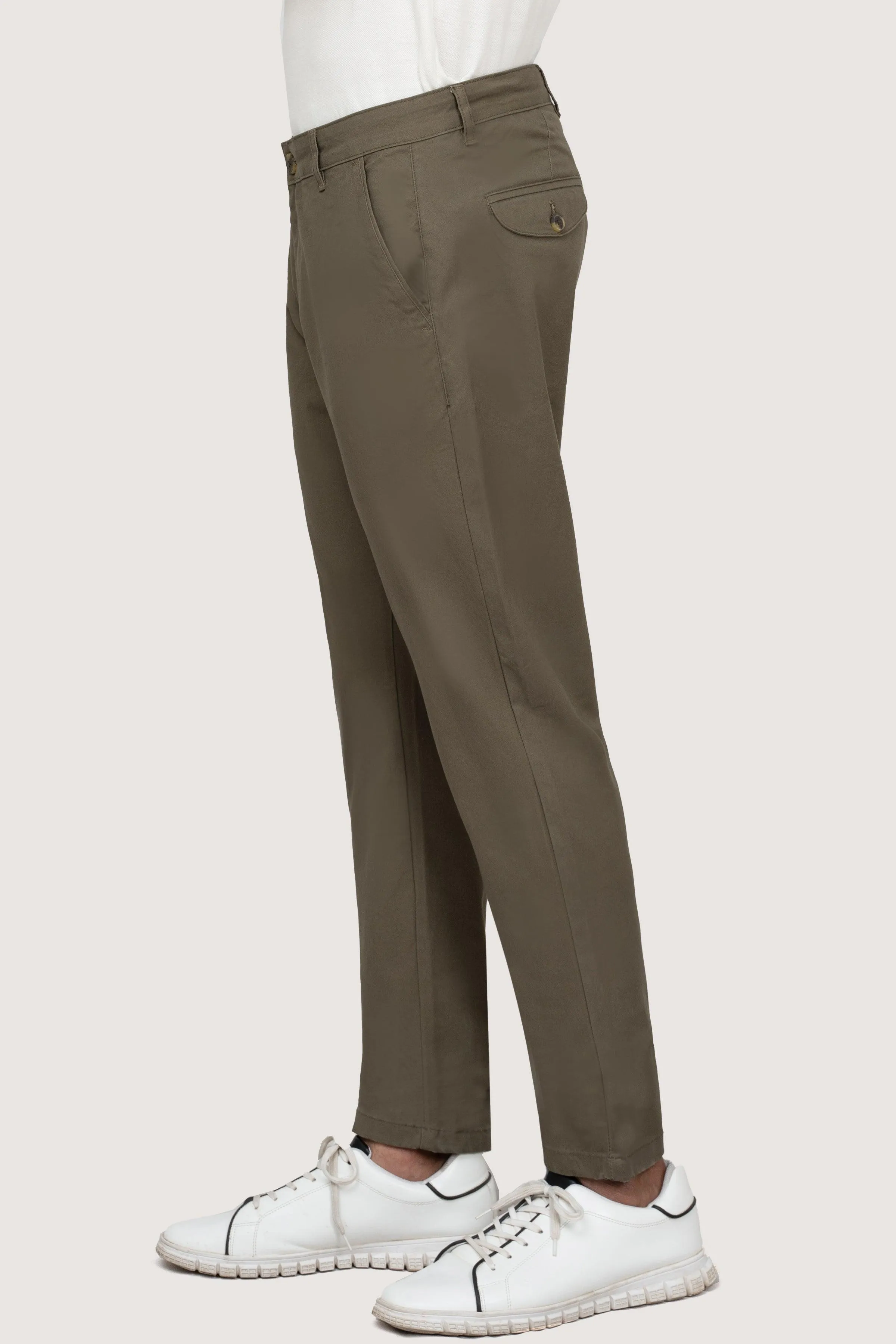 CROSS POCKET TWILL SLIMFIT DARK OLIVE PANT