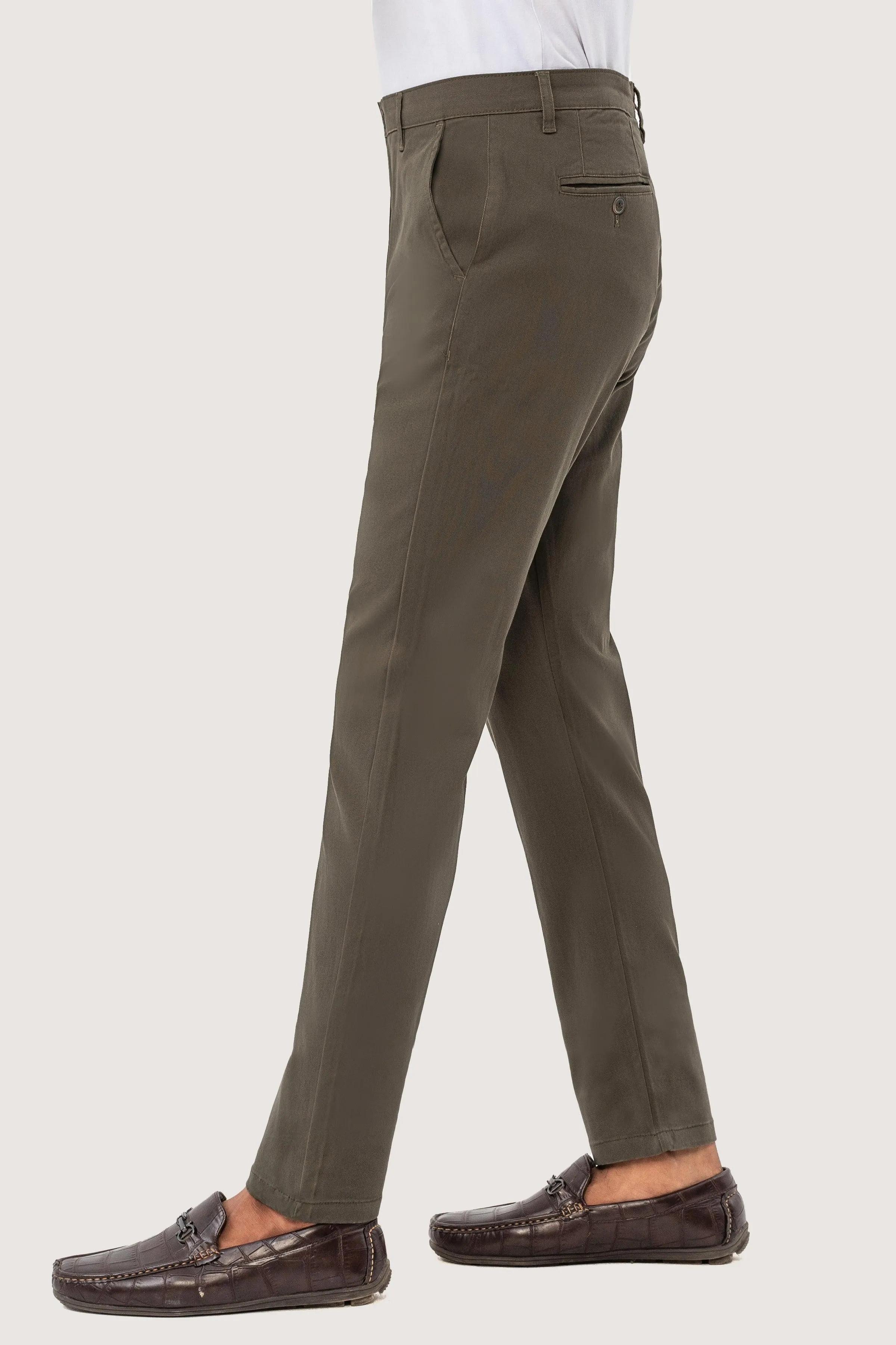 CROSS POCKET TWILL SLIMFIT PANT DARK OLIVE