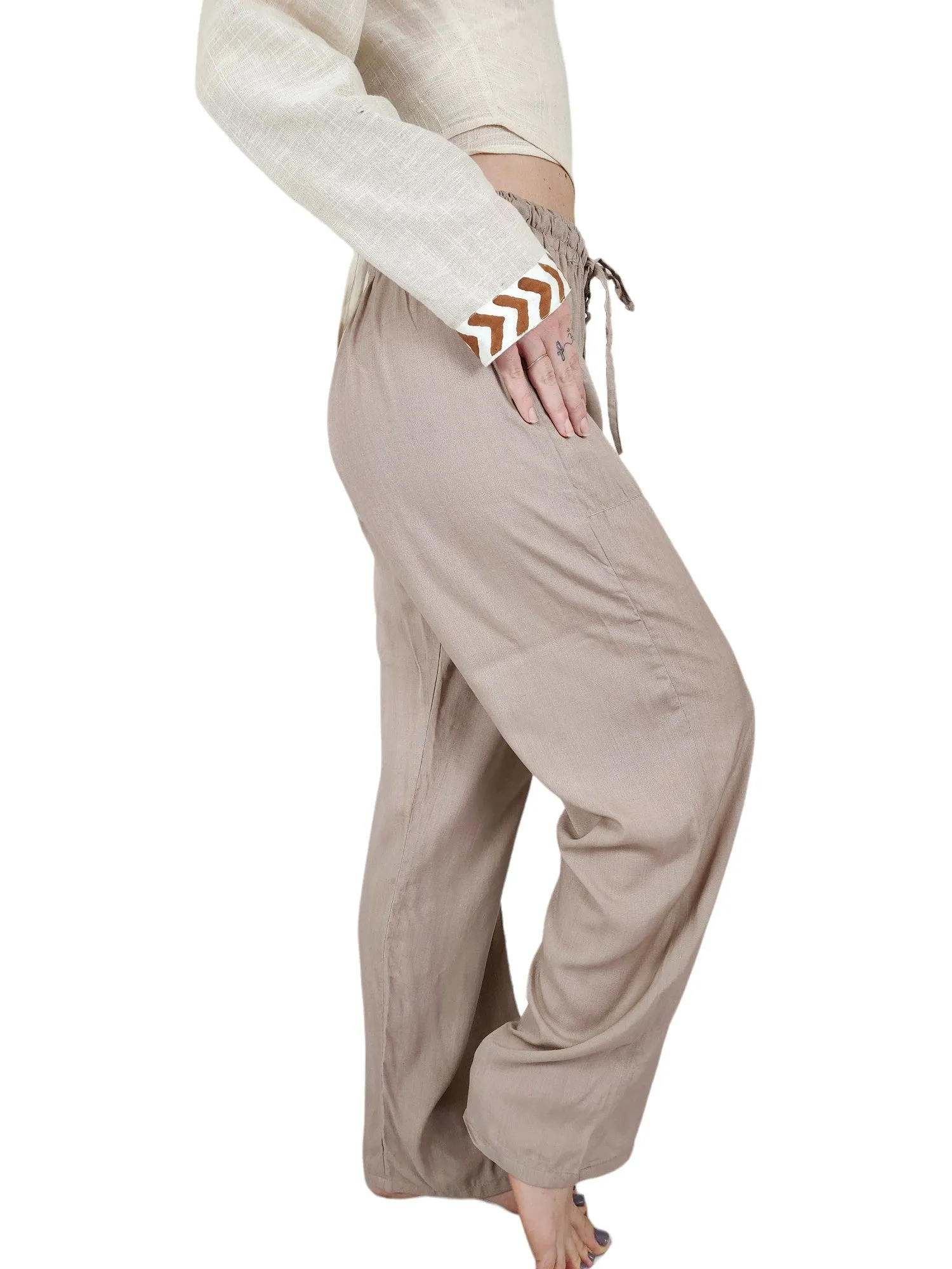 Dusty Rose Rayon Cotton Trousers