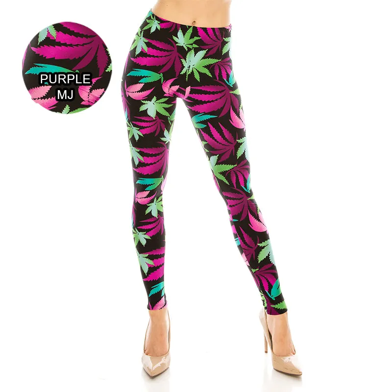 Floral Patterned Ultra Soft Leggings (Regular/Plus Size)