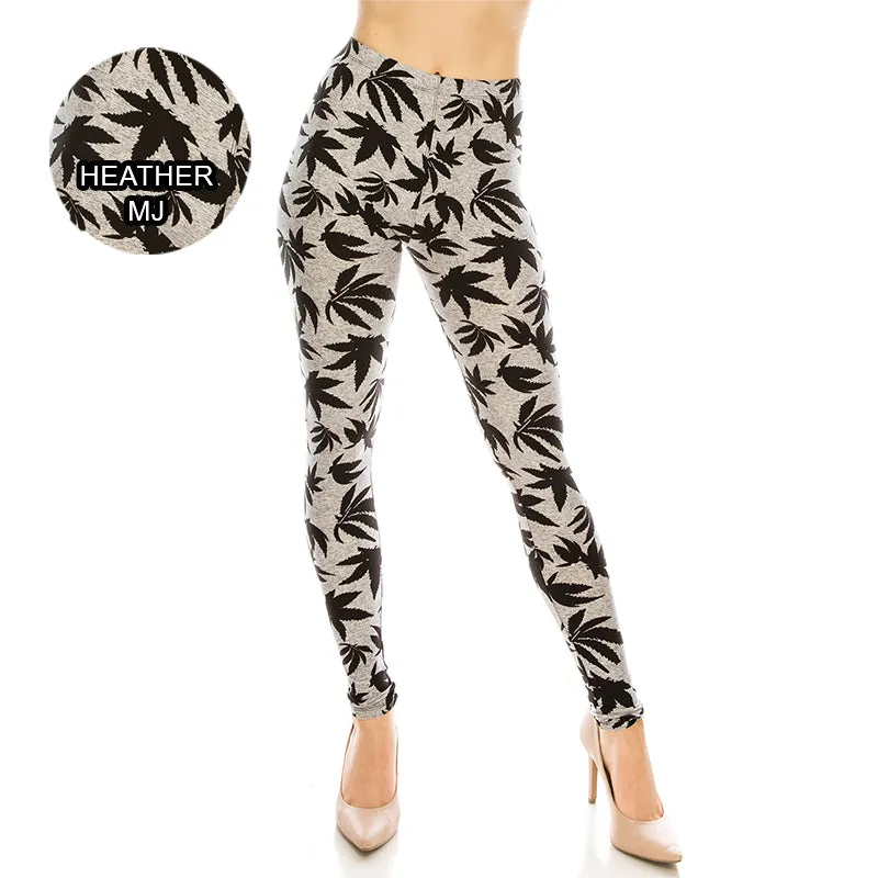 Floral Patterned Ultra Soft Leggings (Regular/Plus Size)