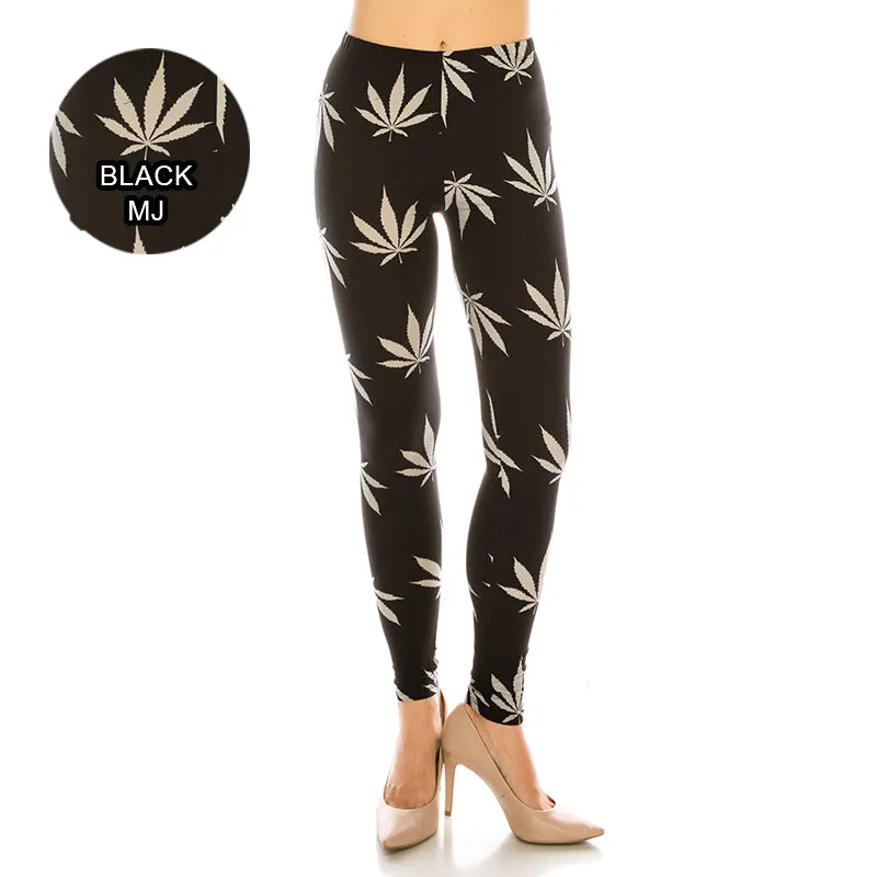 Floral Patterned Ultra Soft Leggings (Regular/Plus Size)