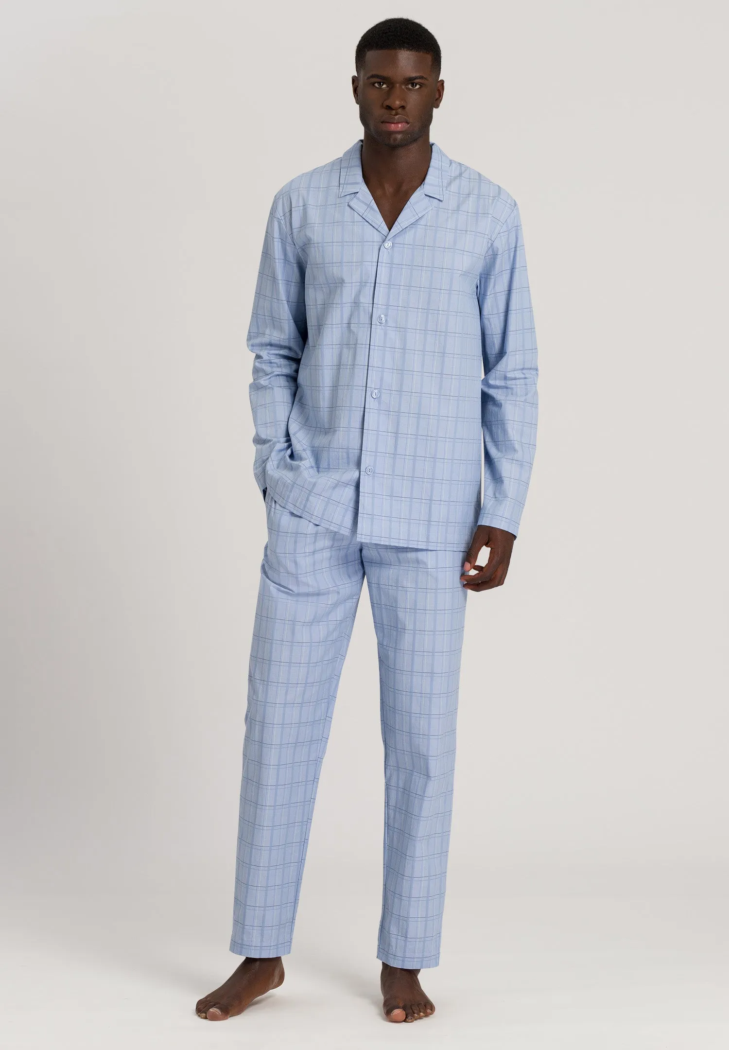 Ian Woven Cotton Pajama Set | Galactic Check 75893-2357