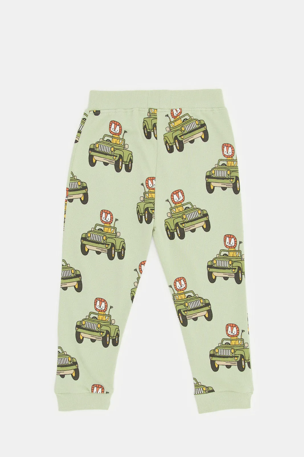 Infant Boys Mint Jeep Tiger Print Active Pants