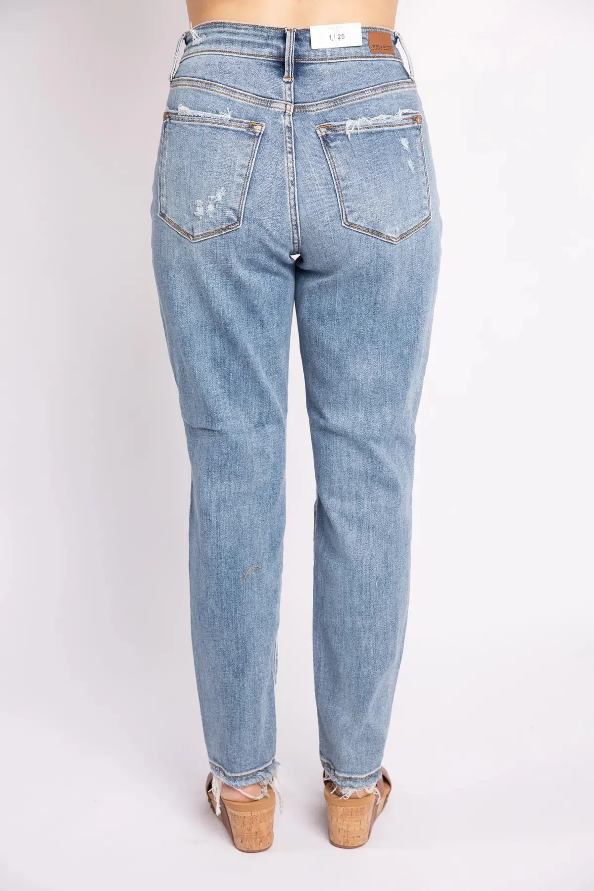 Judy Blue Hi-Waist Button Fly Destroy Boyfriend