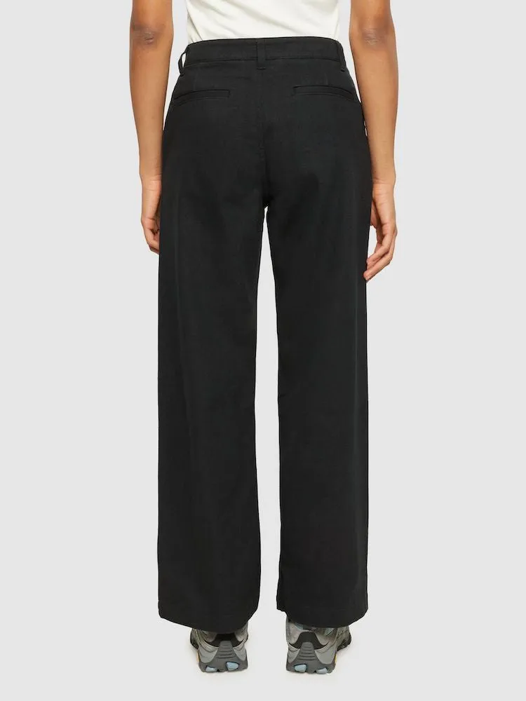 KCA 2070051 Posey wide high-rise twill pants 1300 black jet women