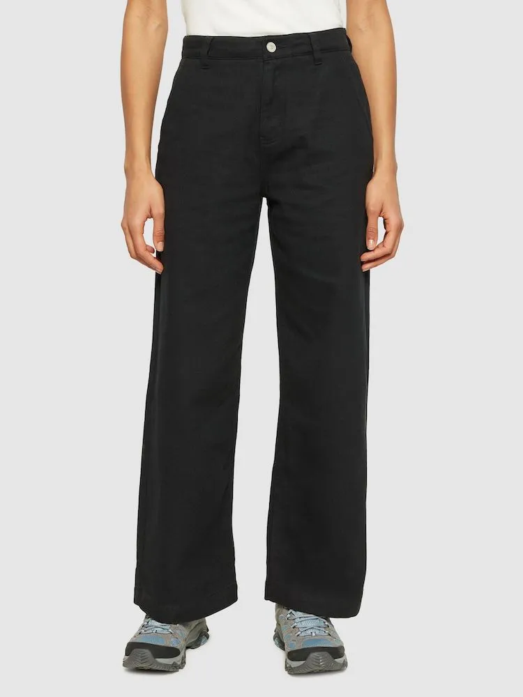 KCA 2070051 Posey wide high-rise twill pants 1300 black jet women