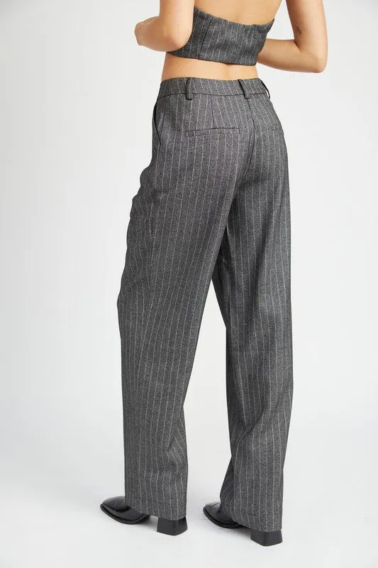 LILLIAN LOOSE FIT PINSTRIPE PANTS