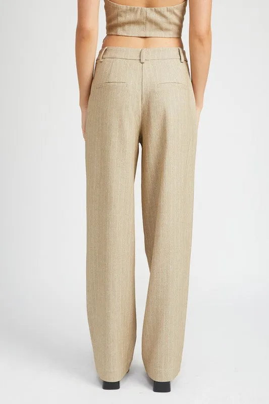 LILLIAN LOOSE FIT PINSTRIPE PANTS