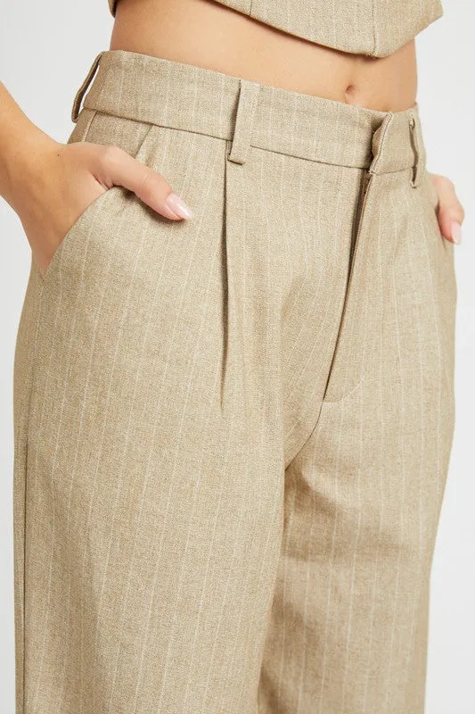 LILLIAN LOOSE FIT PINSTRIPE PANTS