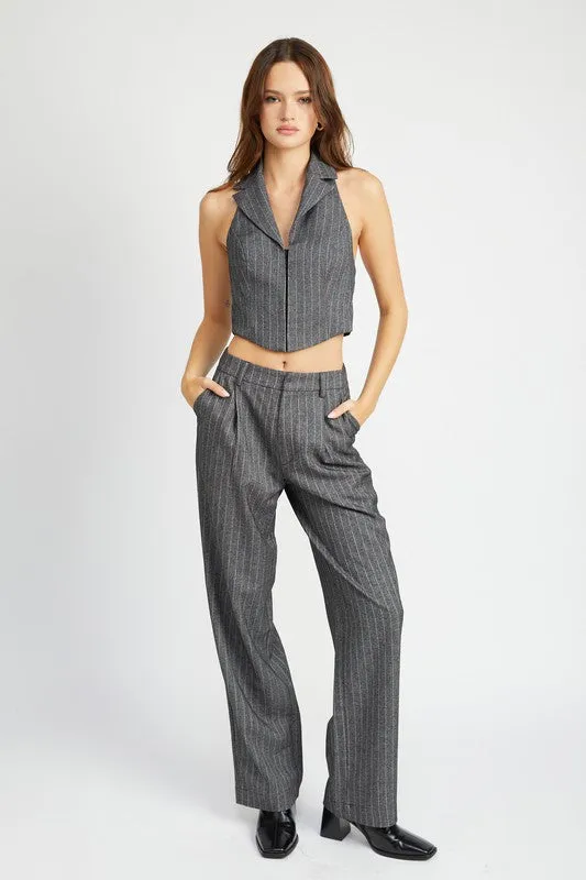 LILLIAN LOOSE FIT PINSTRIPE PANTS