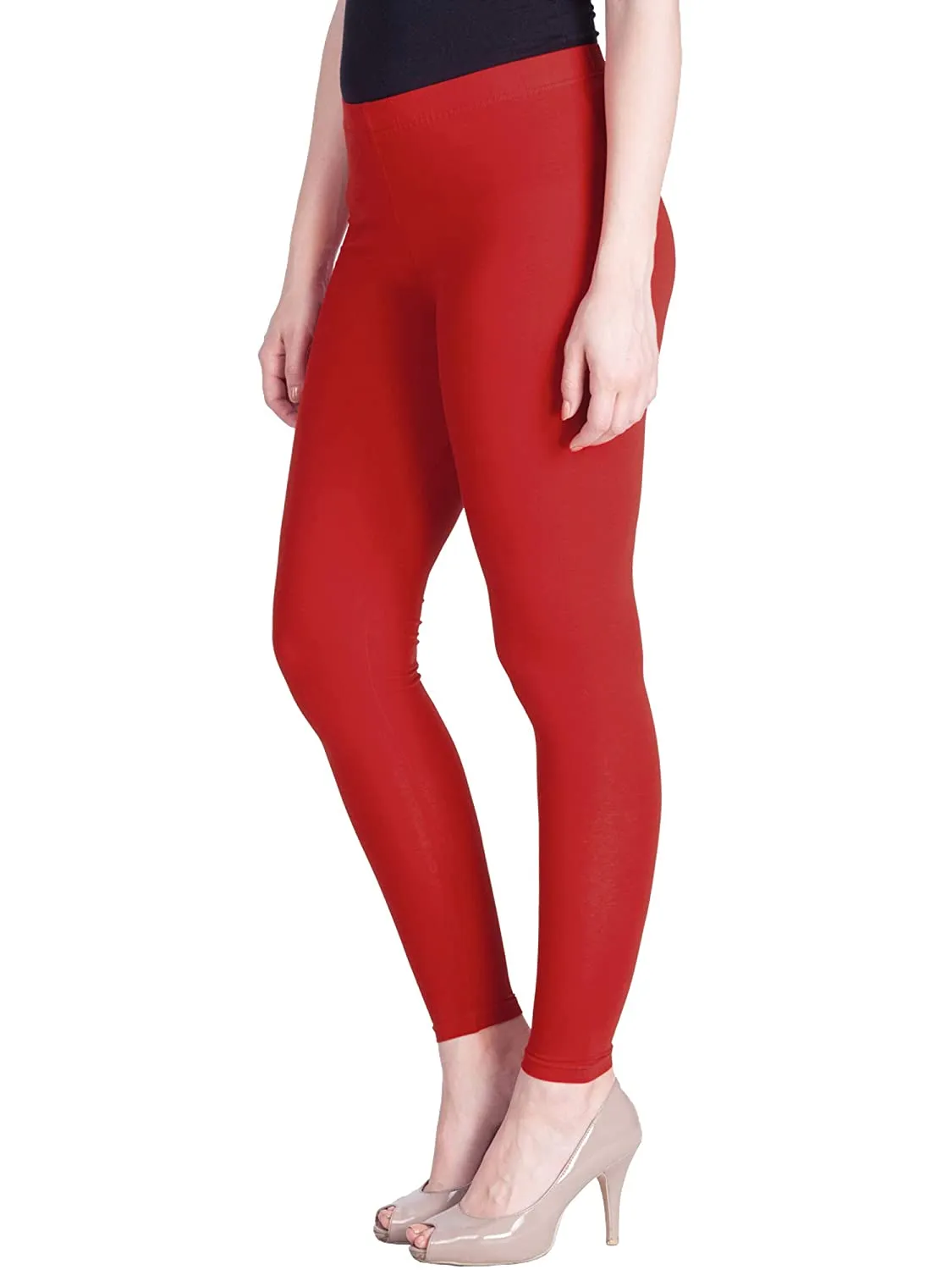 Lux Lyra Ankle Length Red Leggings free Size for Woman