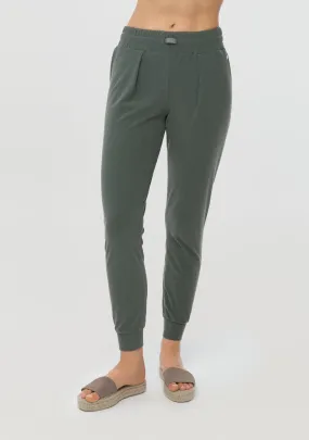 LUXE PLUSH Track Pants vetiver green