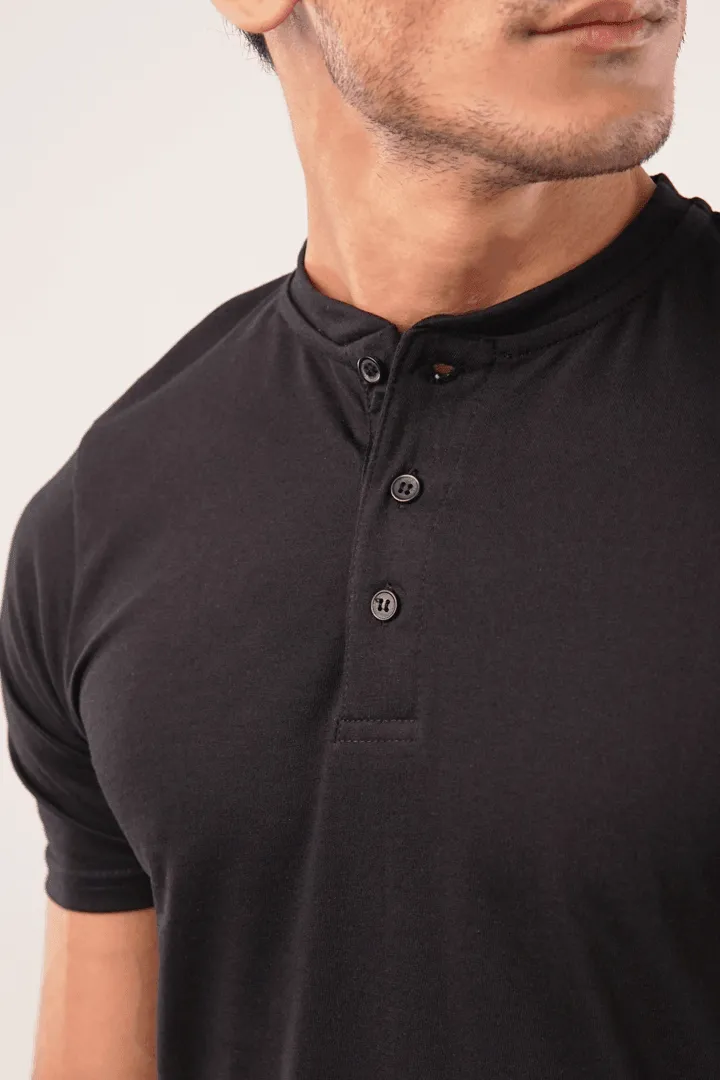 Night Short Sleeve Henley T-Shirt