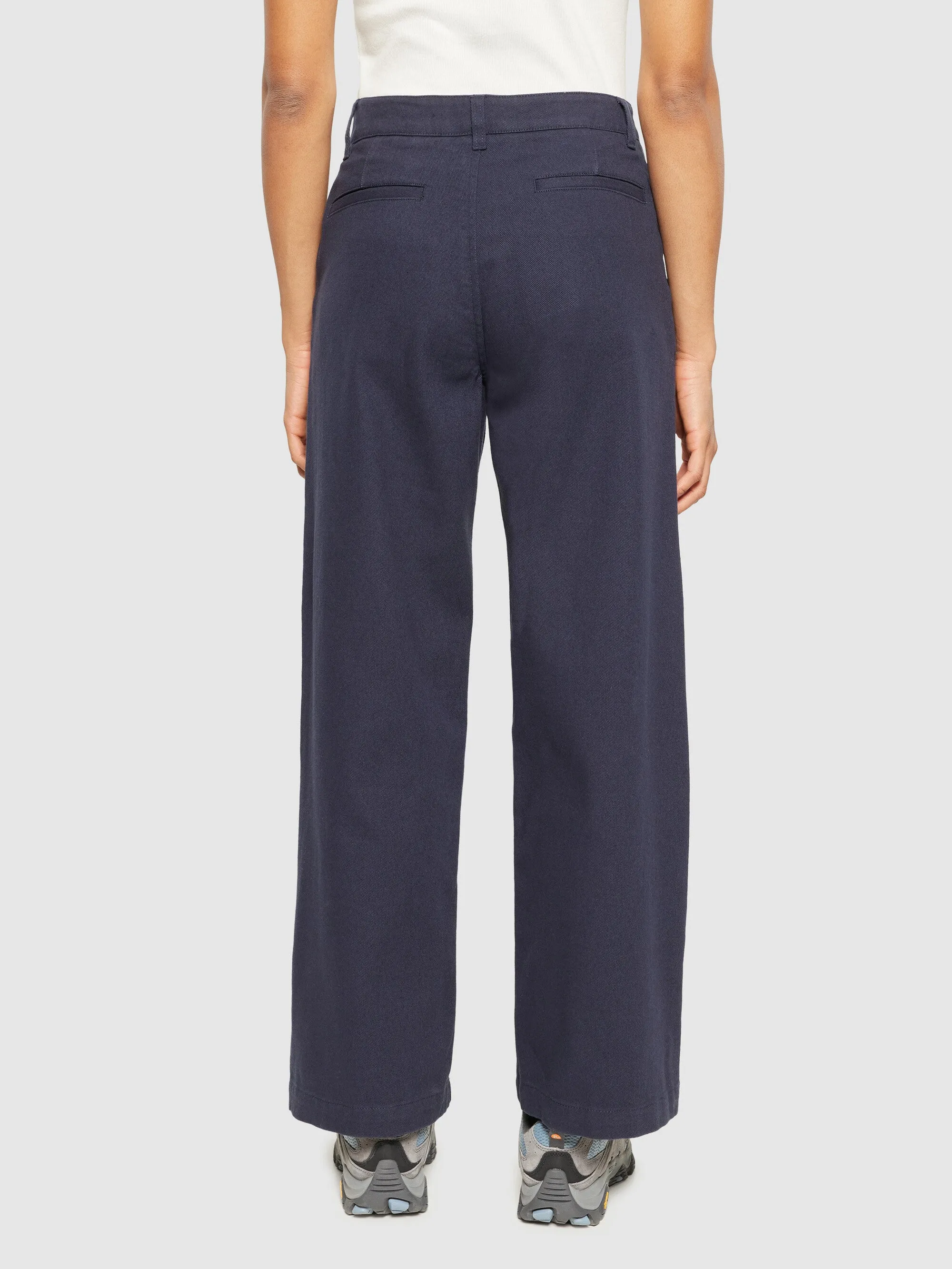 POSEY wide mid-rise twill pant - GOTS/Vegan - Night Sky