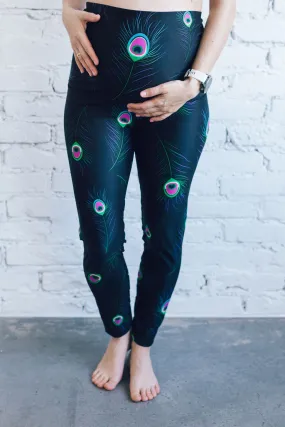 Power Peacock Maternity Sports Leggings