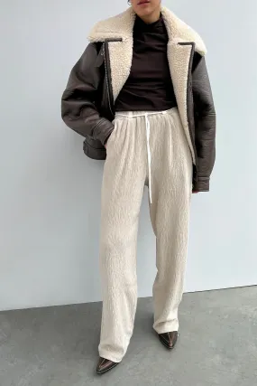 RIBBED STRAIGHT LEG PANTS