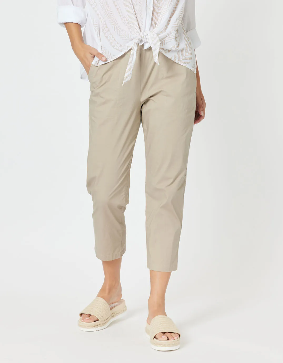 Santorini Cotton Pants - Natural