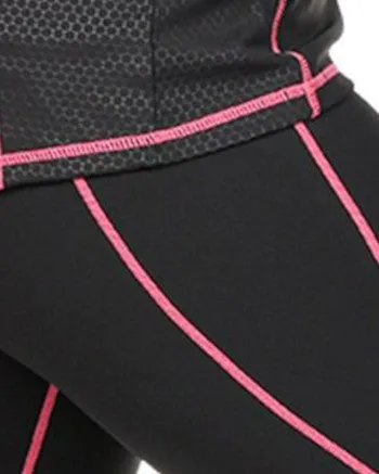 Solid Moisture Wicking Legging With Neon Stitching | Black