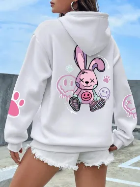 Street Casual Printed Female Hoodie