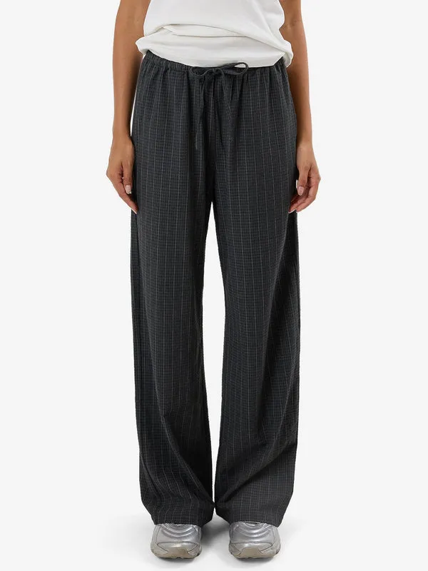 THRILLS Colby Drawstring Pant - CHARCOAL PINSTRIPE