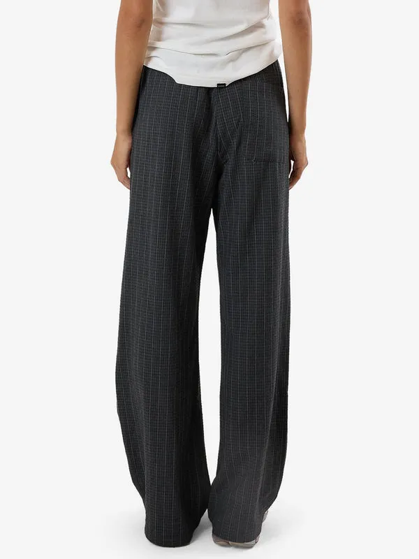 THRILLS Colby Drawstring Pant - CHARCOAL PINSTRIPE