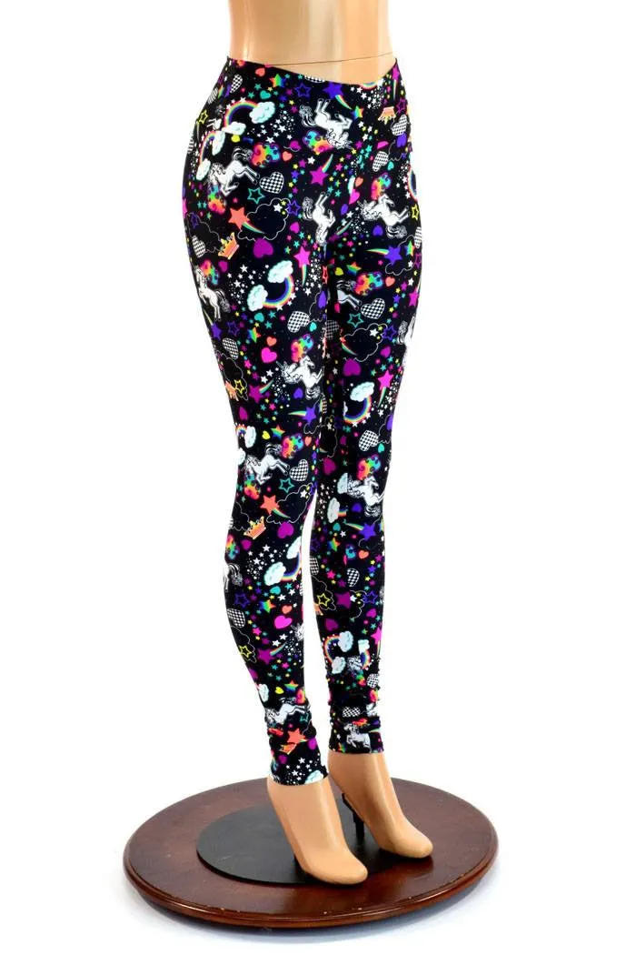 Unicorn and Rainbow High Waist Leggings