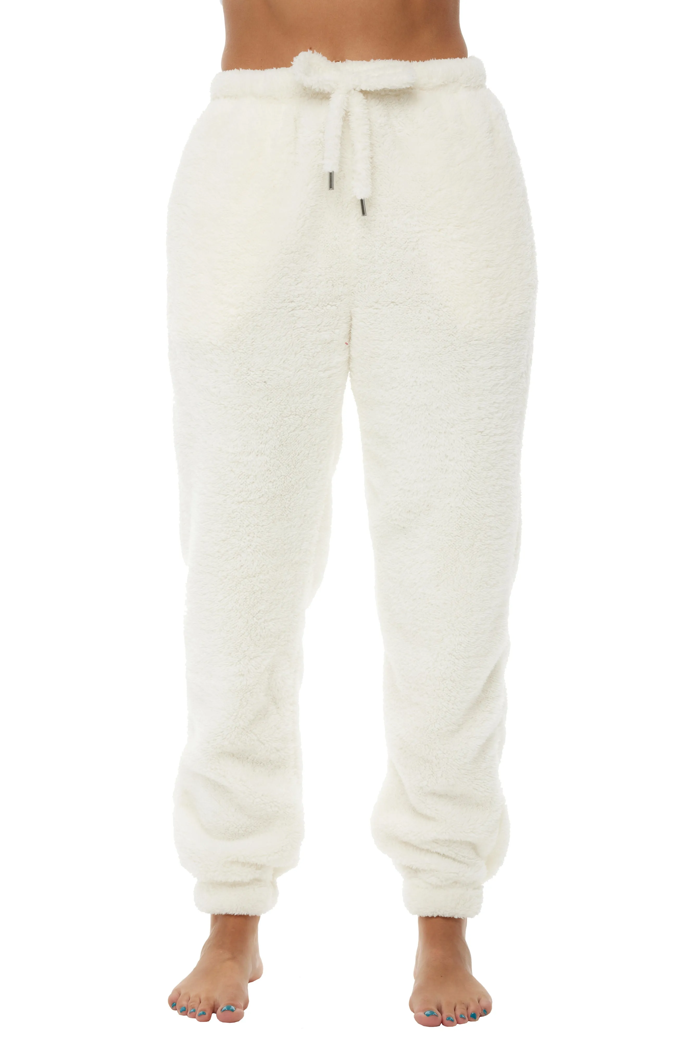 Women's Sherpa Fleece Joggers Sweatpants with Drawstring, Sleep Pants with Pockets