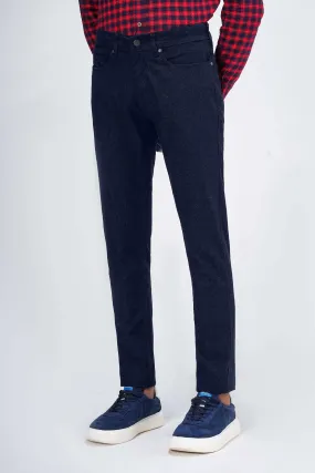 WOOLEN 5-POCKET PANT NAVY BLUE